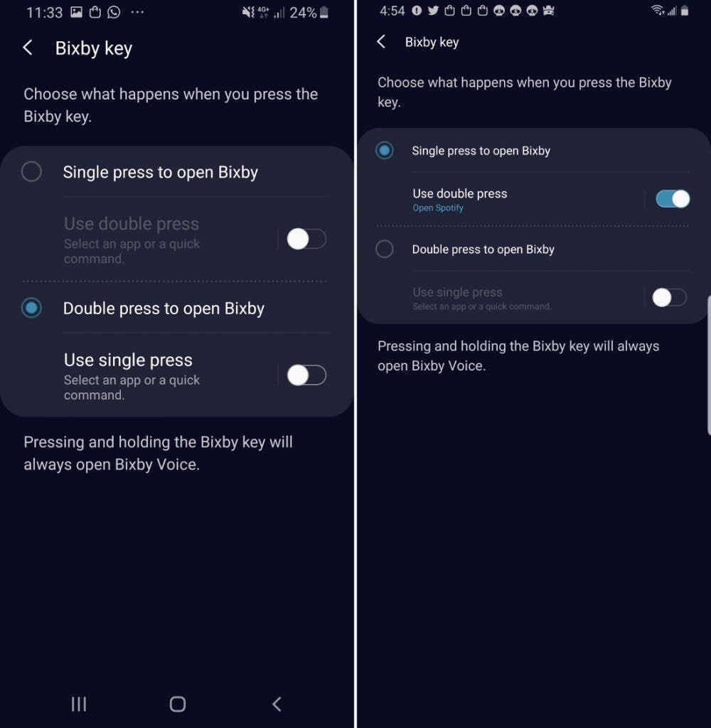 It is now possible to reassign the Bixby button of the Galaxy S8, S9, Note 8 and Note 9