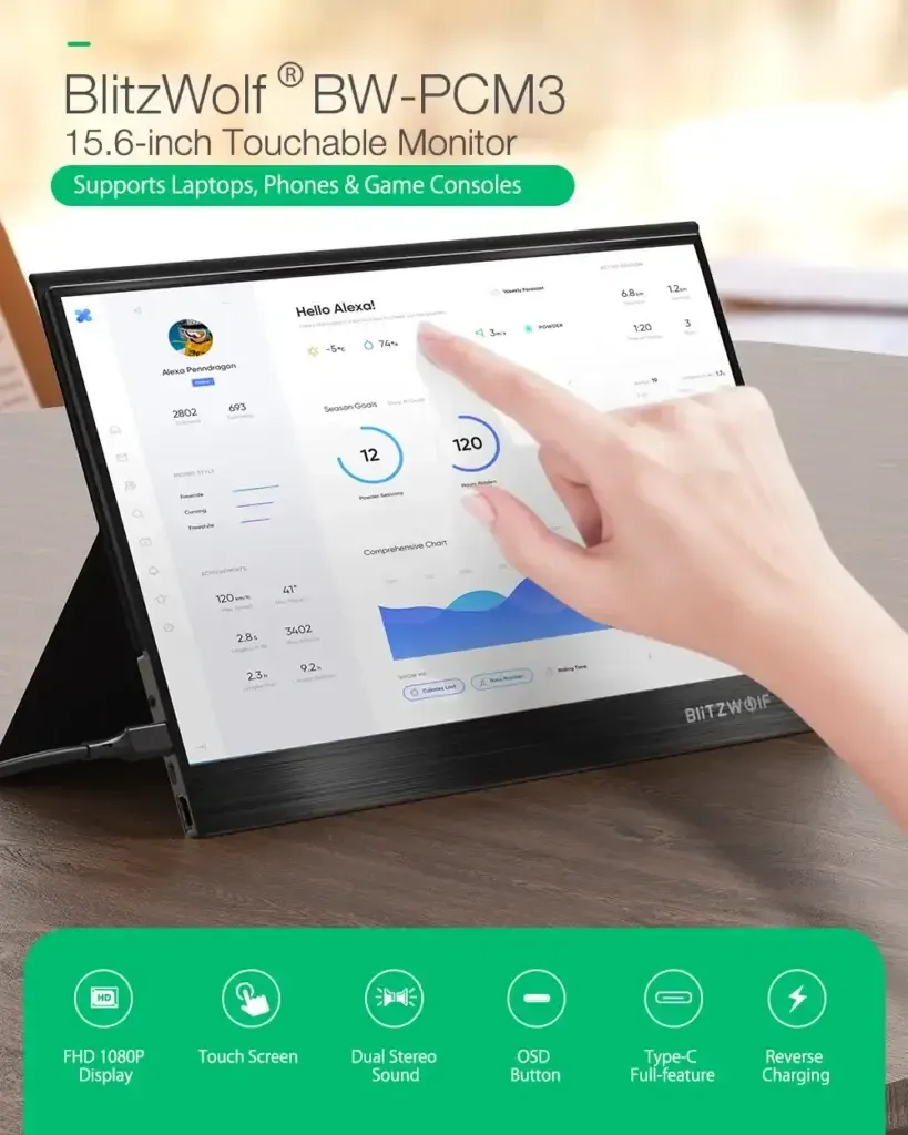 [DEAL] BlitzWolf 15.6-inch Portable Monitor - A perfect travel companion available for $209.99
