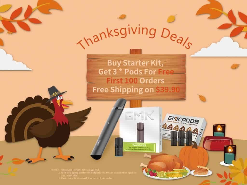 GMK Black Friday vape deals-- Free trial starter kit for $0
