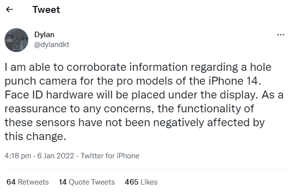 iPhone 14 Pro will use a pill punch-hole to accommodate the Face ID