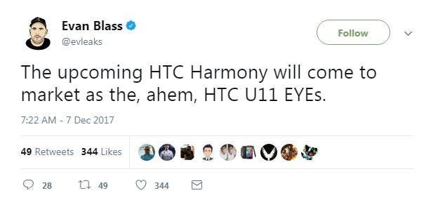 HTC Ocean Harmony To Launch As HTC U11 EYEs
