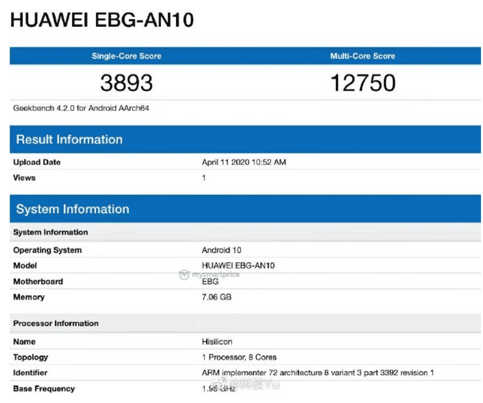 Honor 30 Pro+ appears on Geekbench with a Kirin 990 SoC