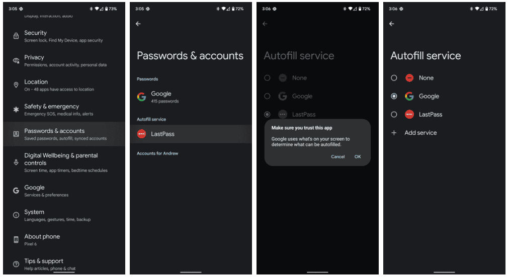 How To Change Password Autofill Settings On Android