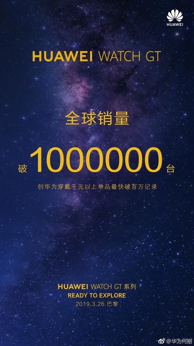 HUAWEI WATCH GT Sold Over 1 Million Units Worldwide
