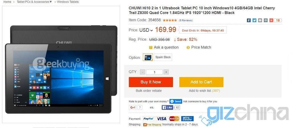 3 most interesting  Geekbuying Chuwi tablet deals