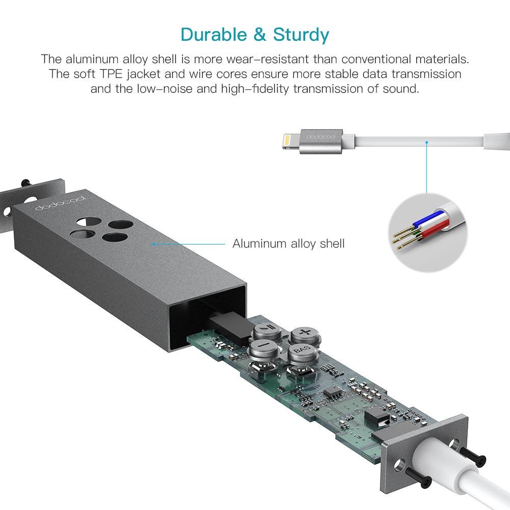 Dodocool DA133 MFi Certified 2-in-1 Headphone Jack Adapter now on Sale
