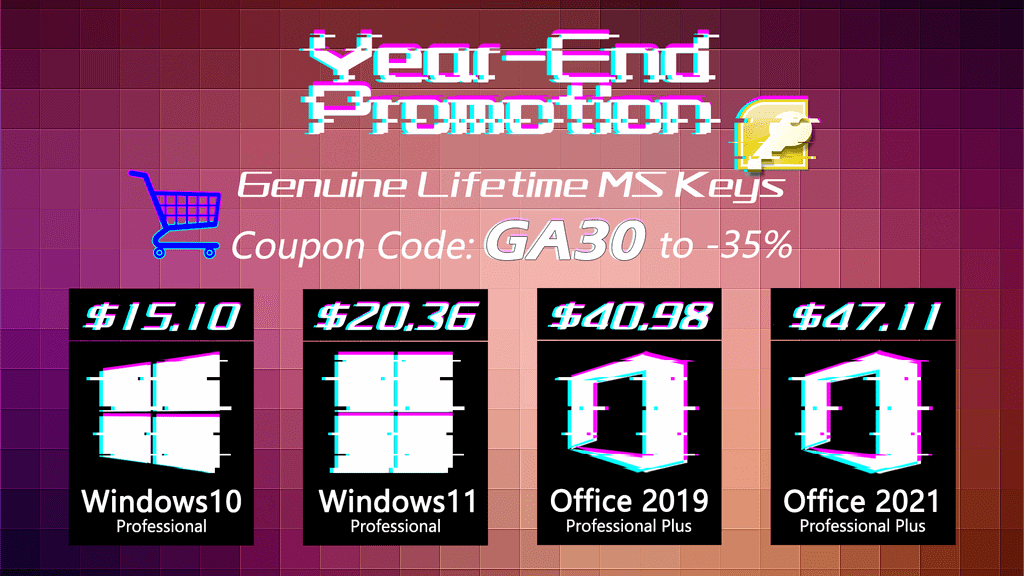 Get your cheap Microsoft software keys in year-end promo !