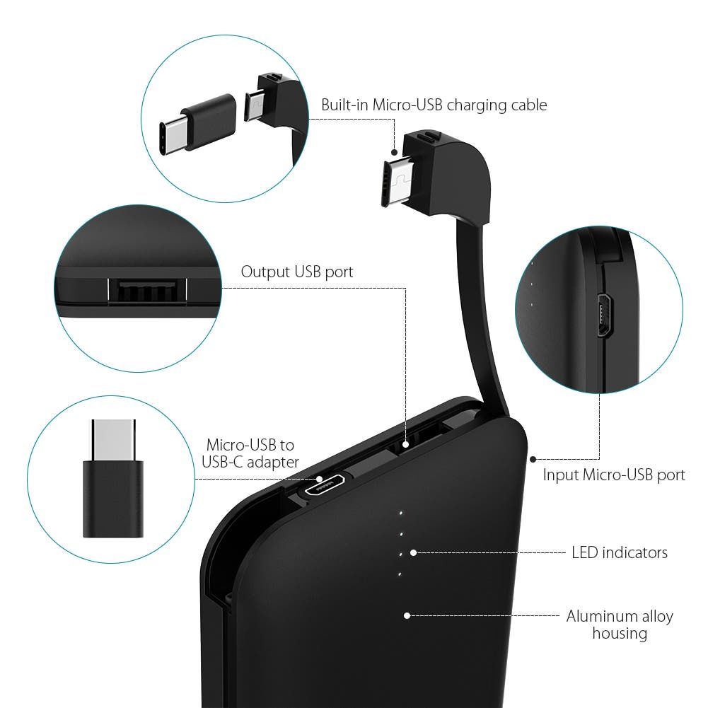 dodocool DP12 Ultra-Slim 10000mAh Dual Output Power Bank on Sale