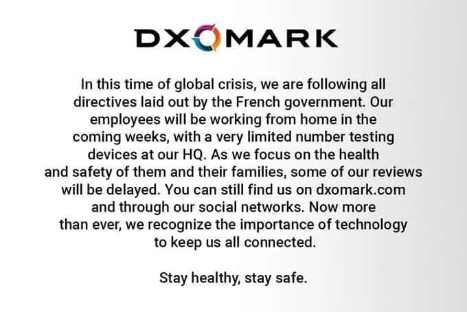 DxOMark reviews will be delayed due to COVID-19 lockdown