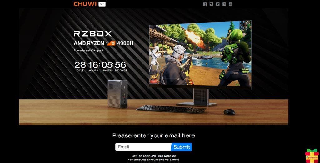 Chuwi RZBOX - world's first AMD Ryzen 4900H Mini PC revealed