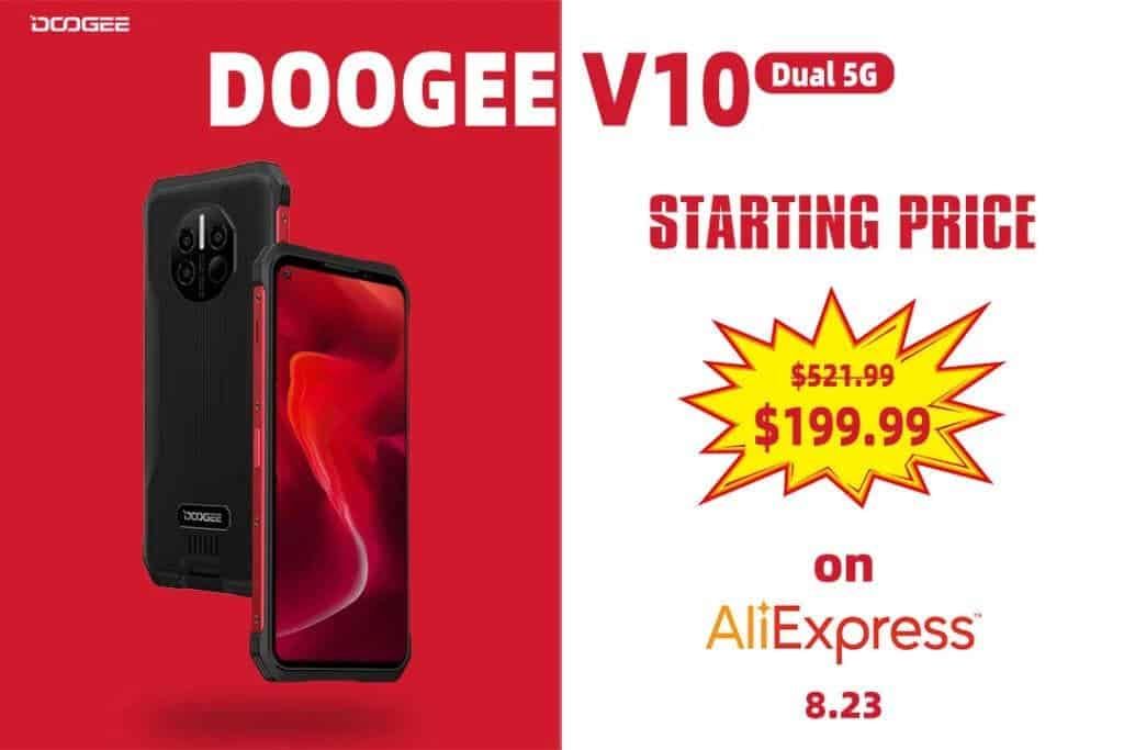 Doogee V10 5G To Go Up For Sale With A 60% Discount From August 23