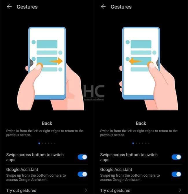 Huawei EMUI 11 system exposure: supports side return gesture sensitivity