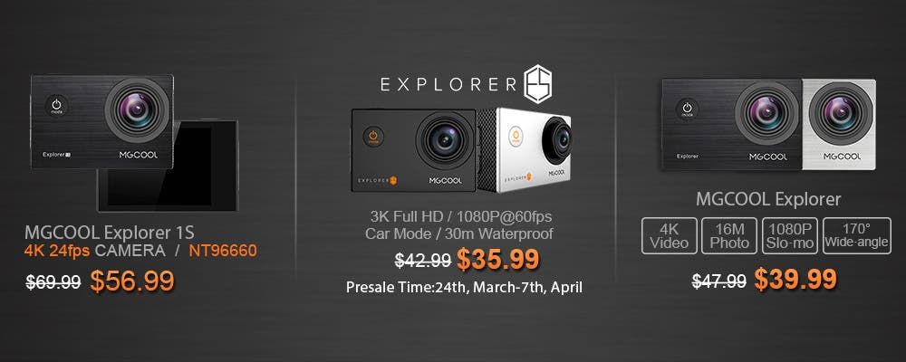 MGCOOL Explorer series action cameras on sale at Coolicool
