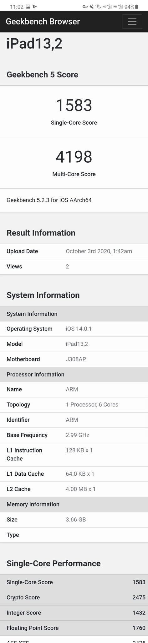 Apple A14's first Geekbench 5 results appeared