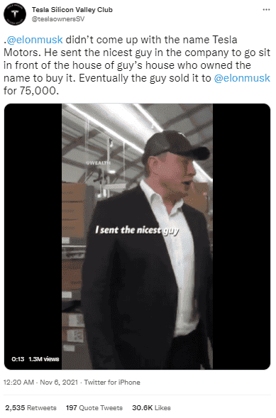Elon Musk did not come up with the "Tesla" name - Here is how he got it