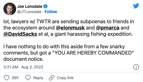 Twitter drags Elon Musk's social circle into the legal battle