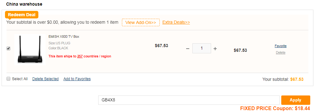 EMISH X800 Smart TV Box Discounted by 63% - $18.44 With Coupon