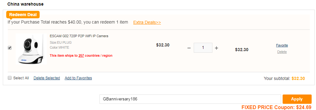 ESCAM G02 IP Camera Supporting WiFi Offered at $24.99 [Coupon]