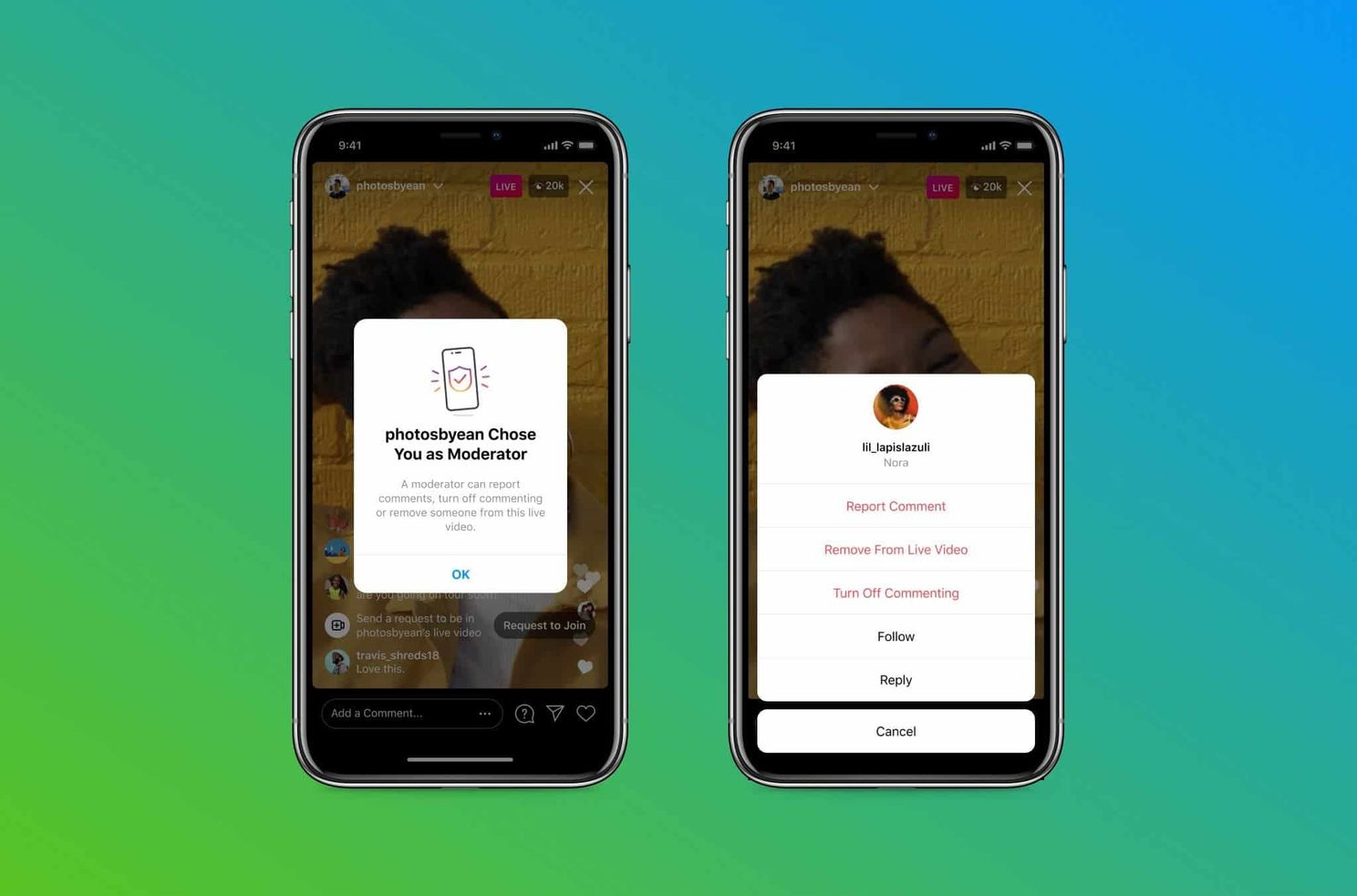 Instagram allows livestreamers to add moderators