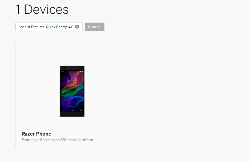 Qualcomm Releases QC4.0+ Fast-Charging List: Only Razer Phone Made The List