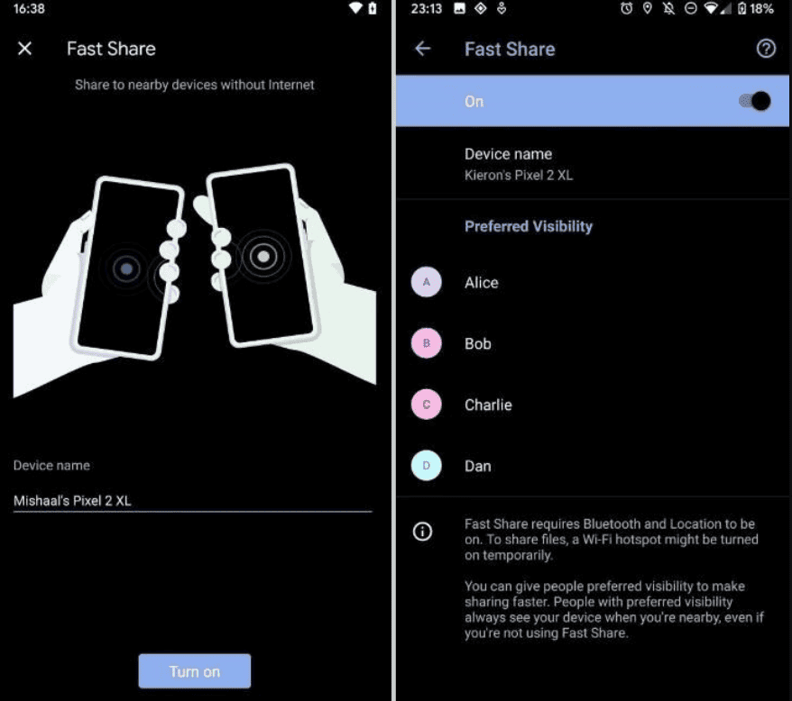 Android 11 DP2 confirms new file sharing feature: similar to Apple AirDrop