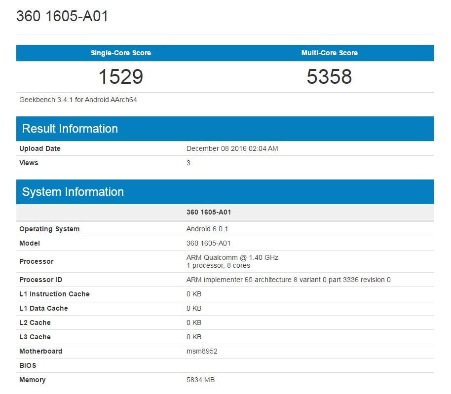 Mystery 360 phone with 6GB of RAM spotted on TENAA & GeekBench