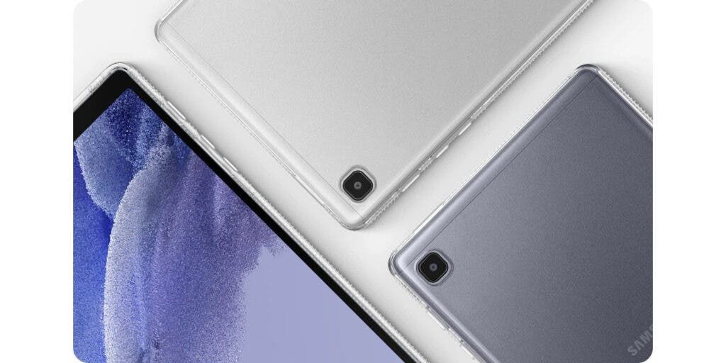 Samsung Galaxy Tab A7 Lite appears online with round corners and a headphone jack
