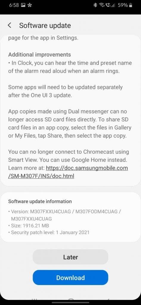 Galaxy M30s starts receiving Android 11 with One UI 3