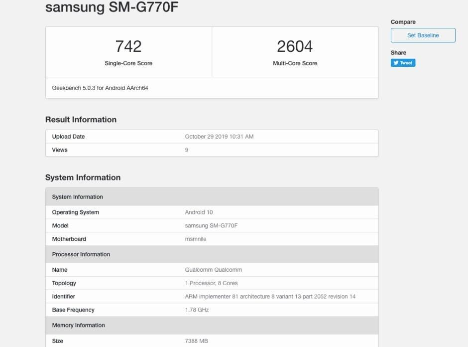 Samsung Galaxy S10 Lite passes benchmarks with interesting specs