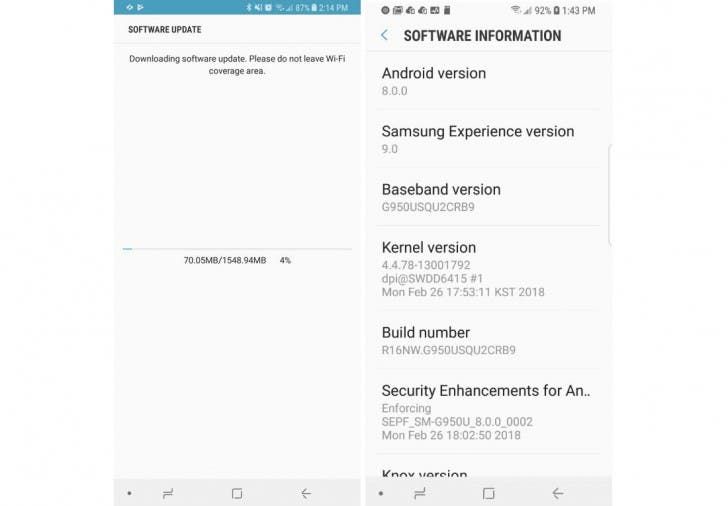 Android Oreo Arrives AT&T's Samsung Galaxy S8