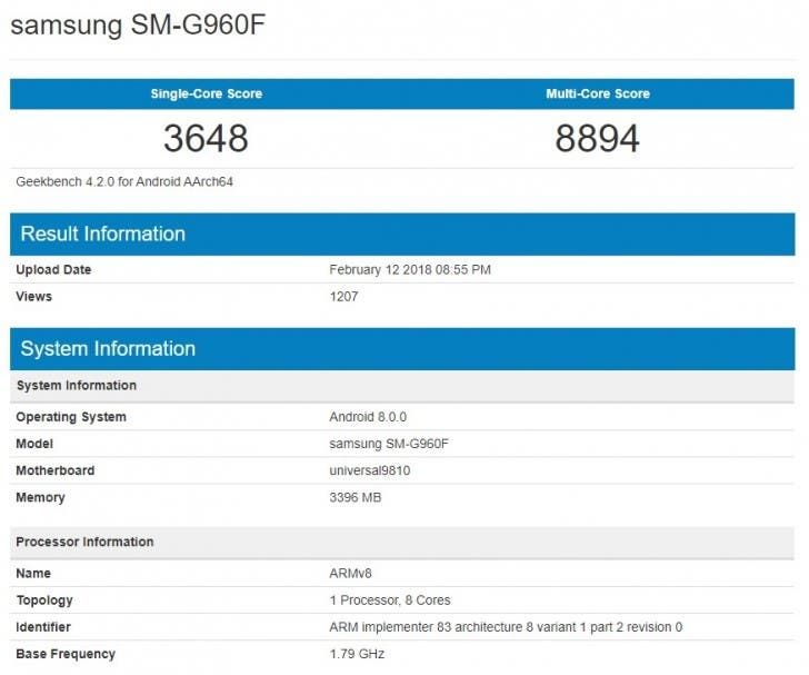 Samsung Galaxy S9 Exynos 9810 variant appears on Geekbench, floors Snapdragon 845 powered S9+