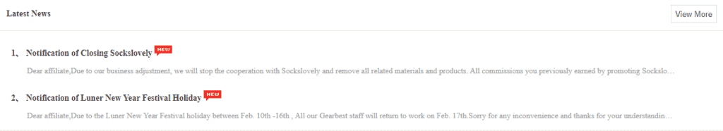 Gearbest Latest News on its affiliate page