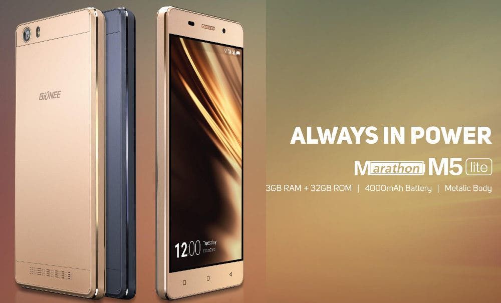 Gionee Marathon M5 Lite shaves off 2000mAh from the M5's battery