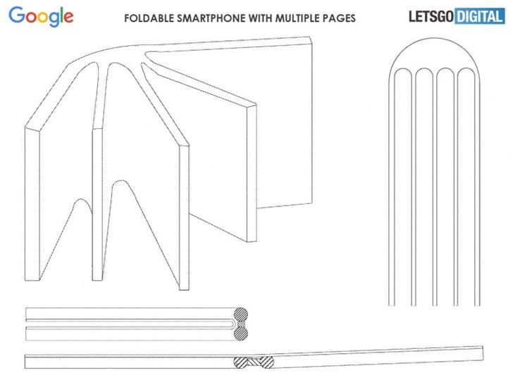 Google foldable phone patent appears online - folds like a book