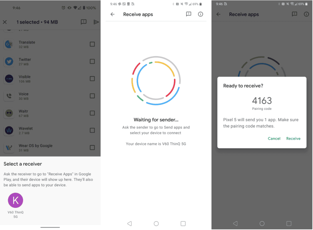 Google Nearby share function can now share Android apps