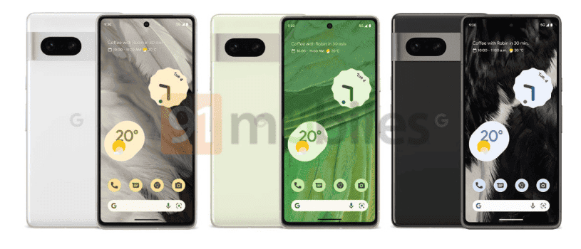 Google Pixel 7 series renders expose its front and rear design