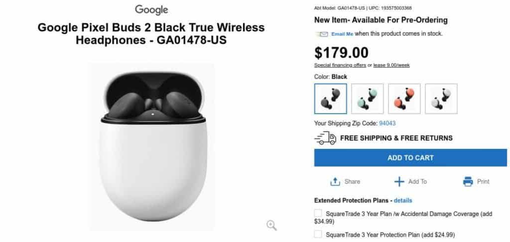 Google Pixel Buds 2 Product Listing Surfaces Online, Reveals Pricing Details