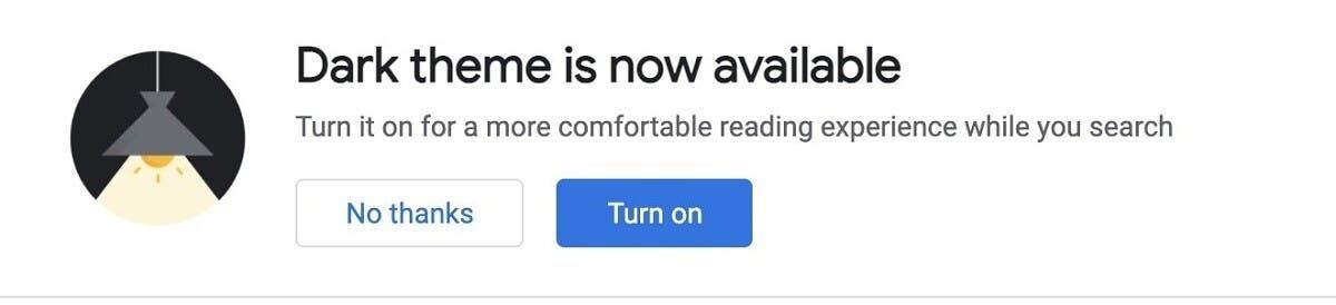 Google search engine has finally received a dark theme on PC