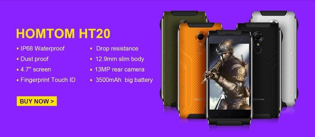 Rugged Homtom HT20 available for $93.99 with a special gift
