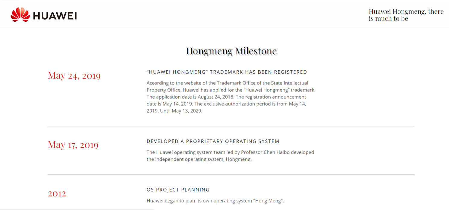 Huawei HongMeng OS website goes live