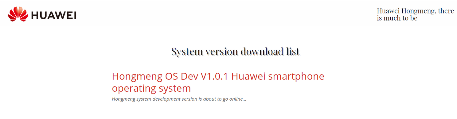 Huawei HongMeng OS website goes live