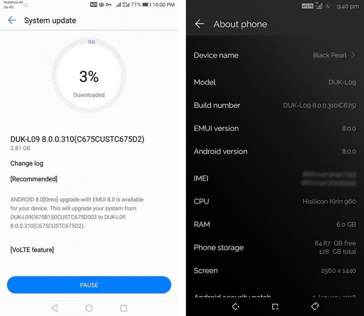 Honor 8 Pro In India Receives EMUI 8.0 Update With Android Oreo