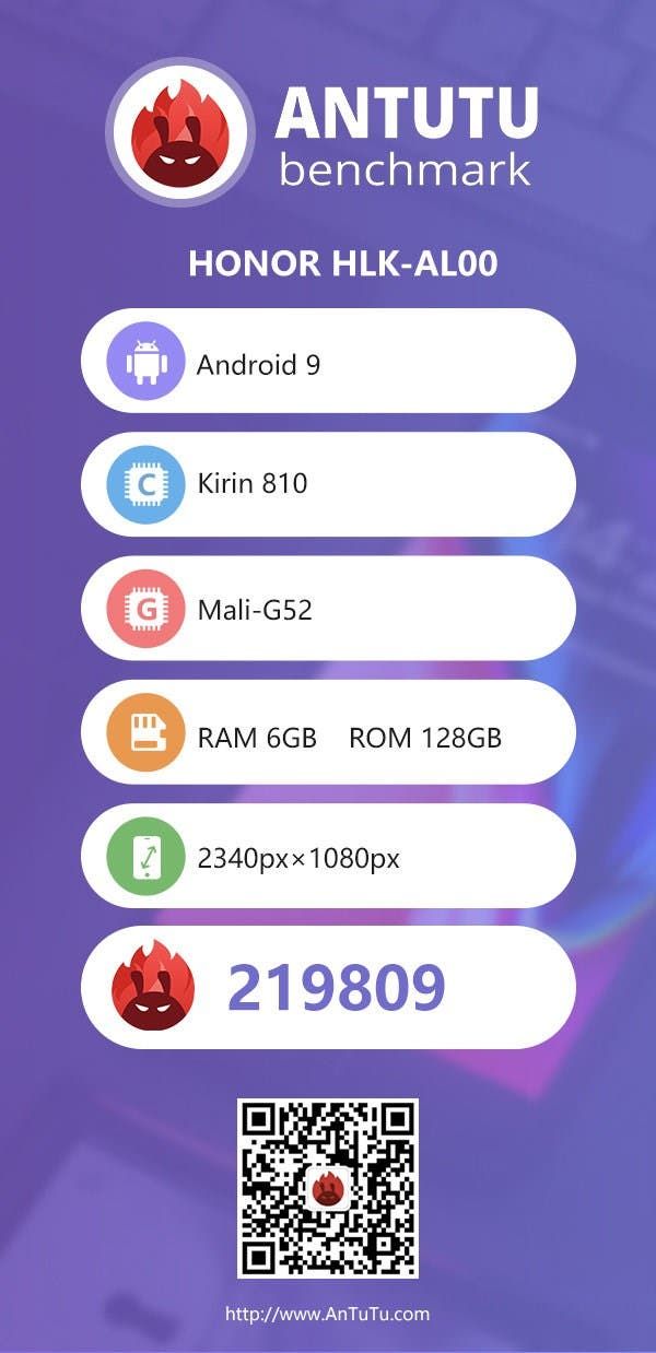 Honor 9X hit 219,809 points on AnTuTu