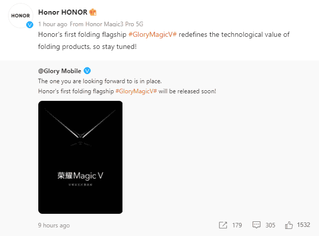 Honor Magic V - Honor's first foldable smartphone is coming soon