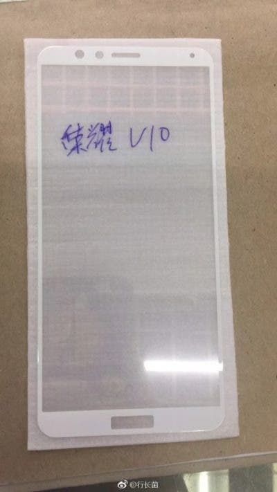 Leaked images allegedly show the Huawei Honor V10 front panel