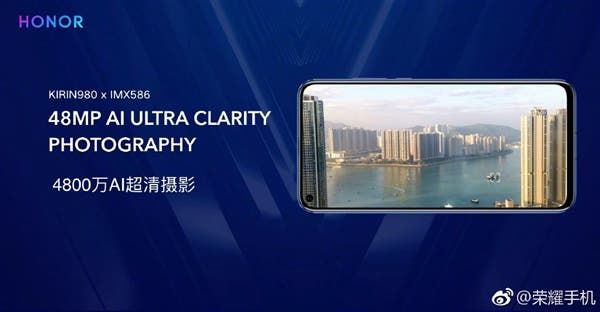 Official teaser: Honor V20 uses Link Turbo, a punch-hole display camera and 48MP Sony IMX586 sensor