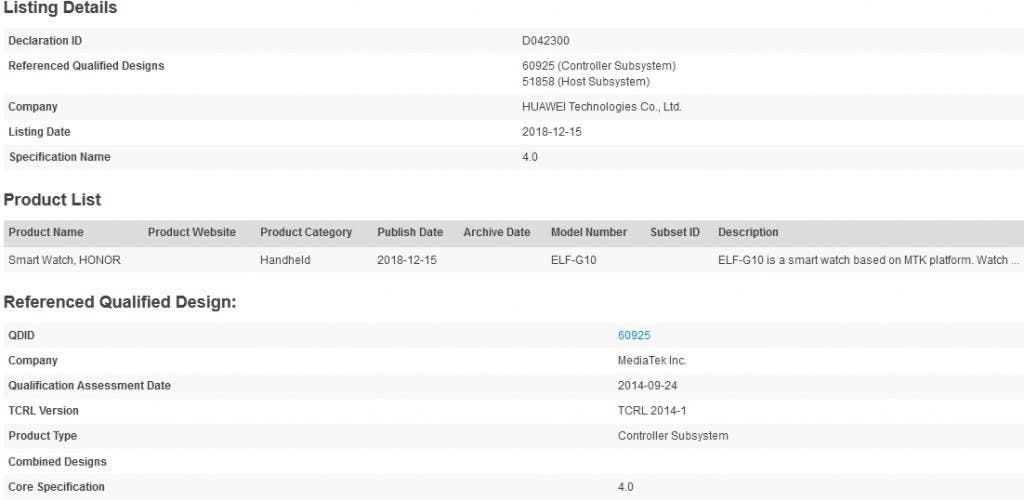 Honor's new Smartwatch will be powered by MediaTek Chipset