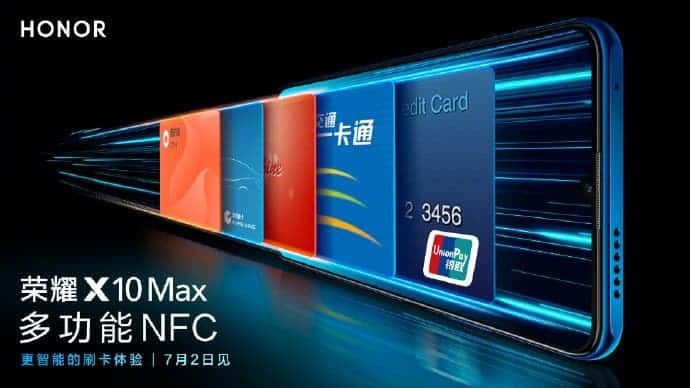 Honor X10 Max official poster: support multi-function NFC