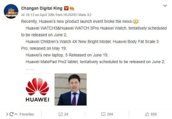 Huawei May-June launch schedule include the P50 series and other devices