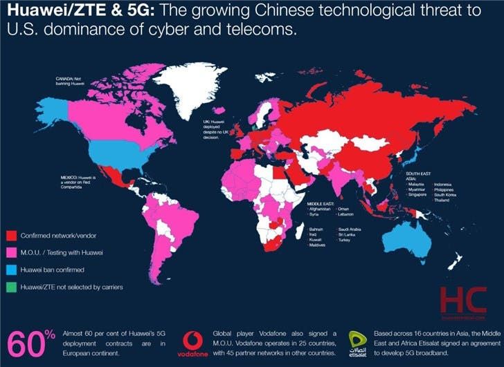 Huawei's 5G spreads across Europe - 60% of its 5G contracts are in Europe